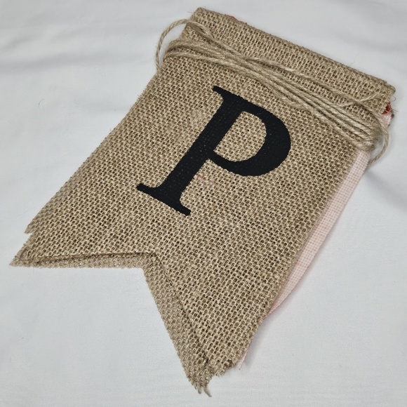 New Pig Out Flag Banner Garland Burlap Wall Hang Decoration Party BBQ Cook Out - Picture 3 of 6